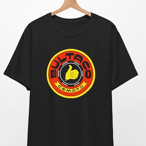 Bultaco Logo T-Shirt, Motorcycles Retro Bike 1970s Racing Motorcycle Motocross