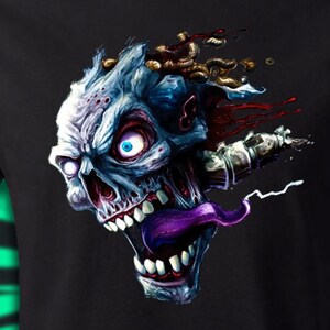 Screaming Skull t-shirt Zombie Head Halloween Monster Horror, Small to 6XL