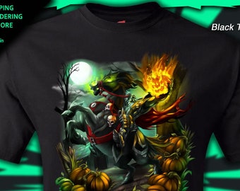 Headless Horseman t-shirt, The Legend of Sleepy Hollow Halloween Horror, Small to 6XL