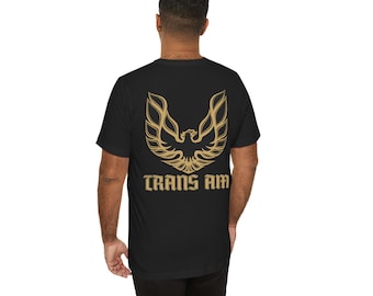 トランザムのTシャツの背面プリント、ポンティアック ファイヤーバード レトロ バンディット マッスルカー