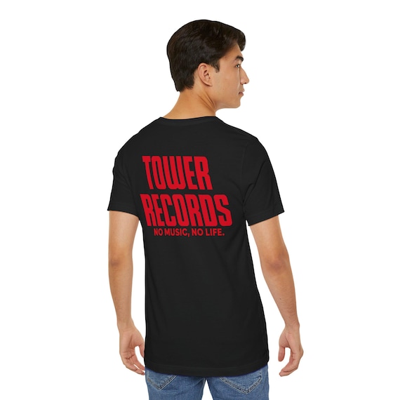 Tower Records T-shirt, Front and Back Print, Defunct Music Store