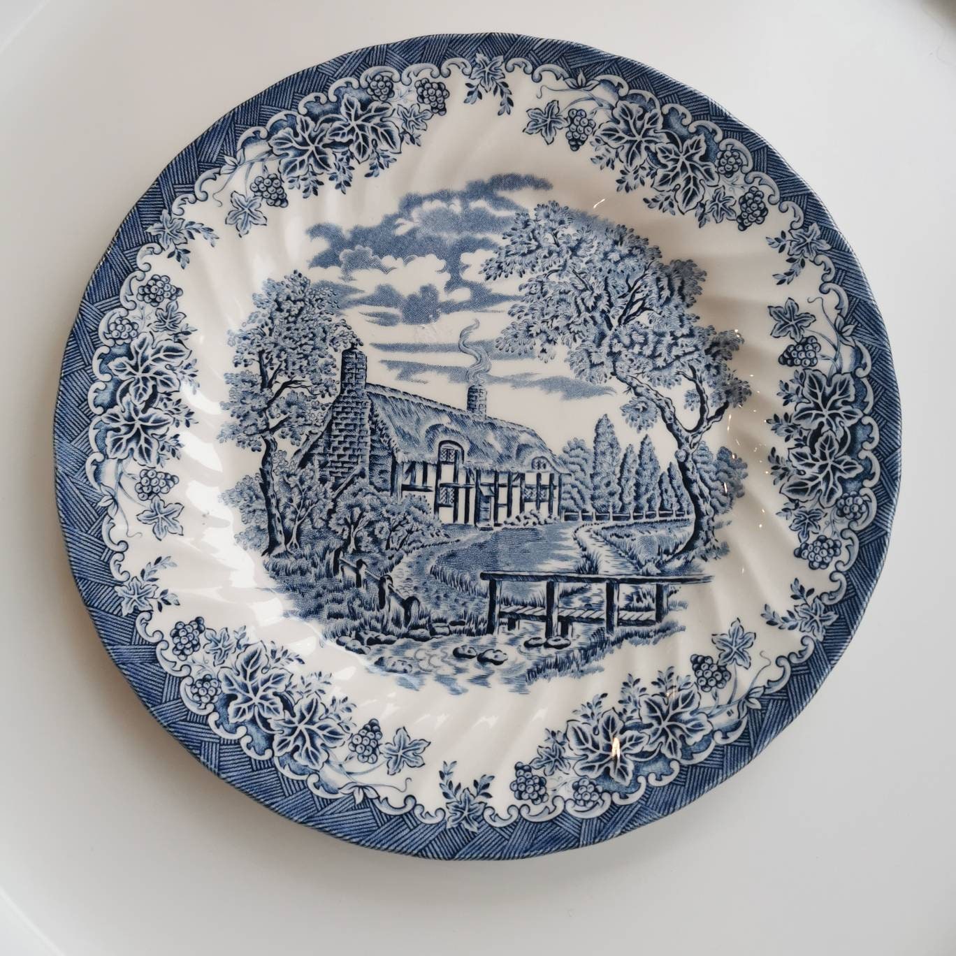 Churchill Made in England porcelain blue and white decor plate Etsy
