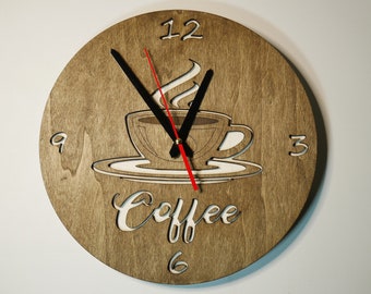 Orologio in legno da parete "Caffè"