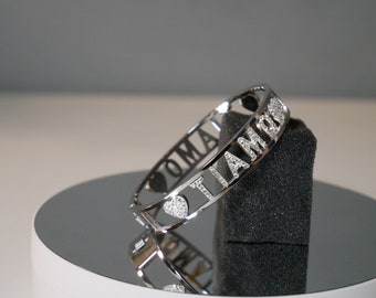 Bracciale Frase Personalizzata con strass in acciaio
