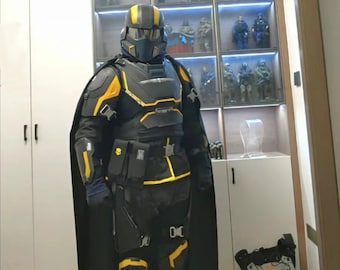 Helldivers II cosplay complete set, Helldivers helm, borstplaat, beenplaten, mantel, Helldivers cosplay, Helldivers II cosplay rekwisieten