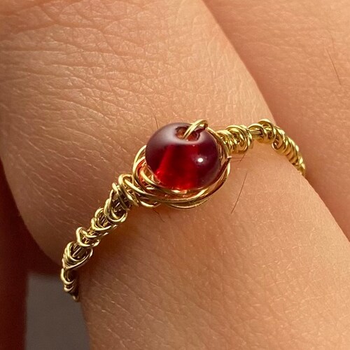 Wedding Red Line Rings Stripe Ring With Red Line Wife Red Etsy