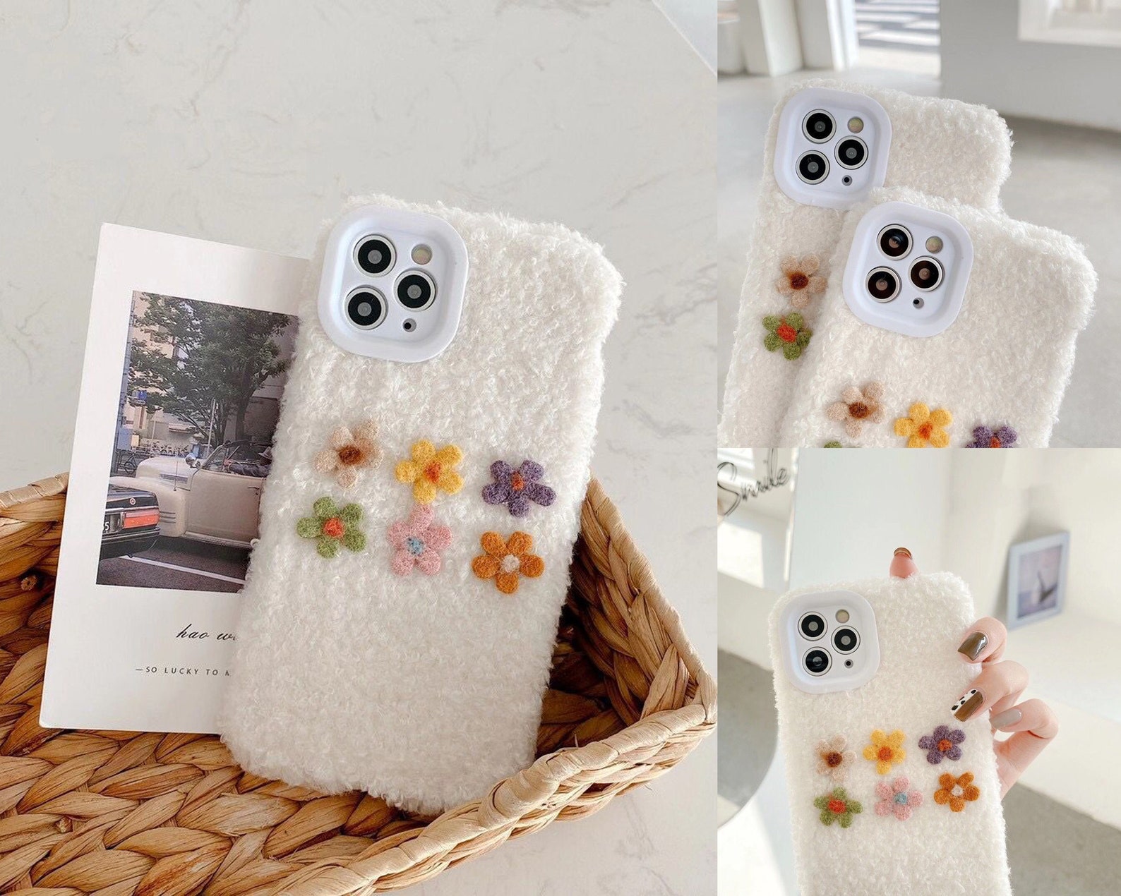 Cute iPhone Case Fluffy iPhone 12 Case Cute Flower iPhone Case Etsy