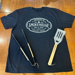 Personalized BBQ Tshirt Smokehouse Bar & Grill, Custom Meat Smoker Tshirt, Gift for Meat Smoker, Funny Grilling Accessory, Grilling Tshirt image 9