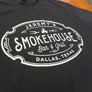 Personalized BBQ Tshirt Smokehouse Bar & Grill, Custom Meat Smoker Tshirt, Gift for Meat Smoker, Funny Grilling Accessory, Grilling Tshirt image 2