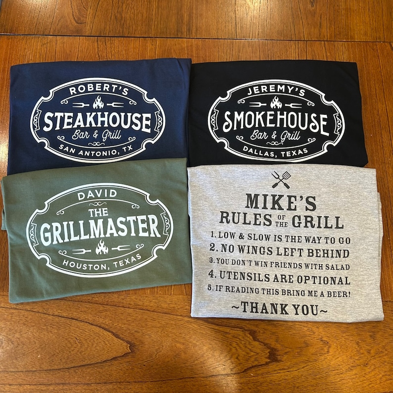 Personalized BBQ Tshirt Smokehouse Bar & Grill, Custom Meat Smoker Tshirt, Gift for Meat Smoker, Funny Grilling Accessory, Grilling Tshirt image 7
