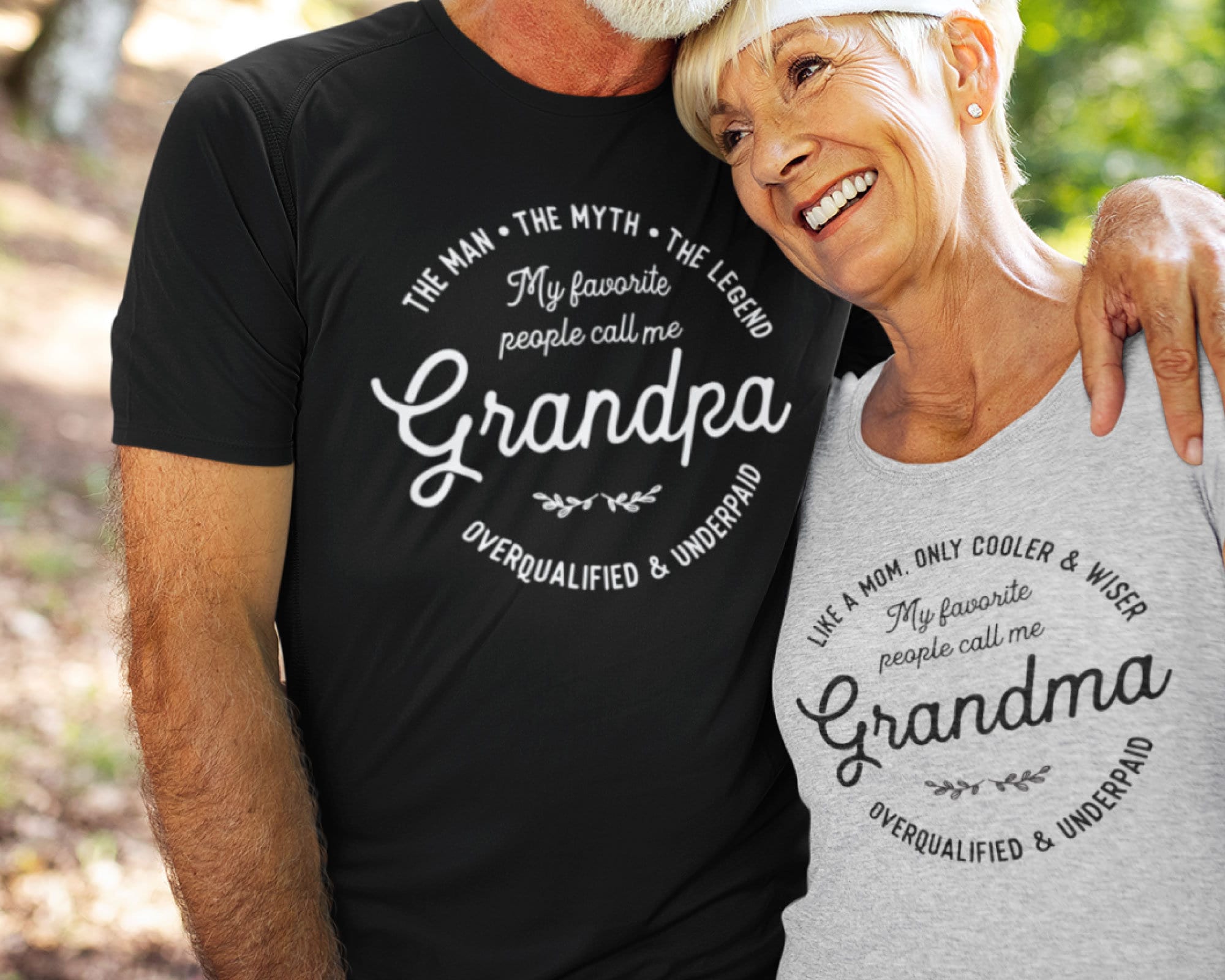 Grandma and Grandpa Matching Tshirts Gift for Grandparents