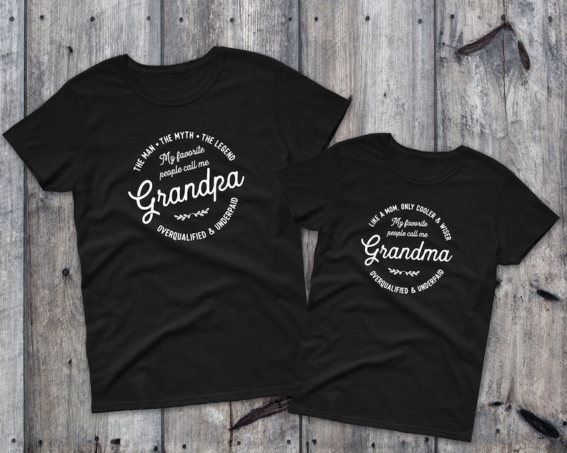Grandma and Grandpa Matching Tshirts Gift for Grandparents - Etsy