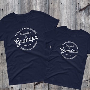 Promoted to Grandpa and Grandma Matching Tshirts, Gift for New Grandparents, Pregnancy Announcement to Grandma and Grandpa, Baby Reveal image 6