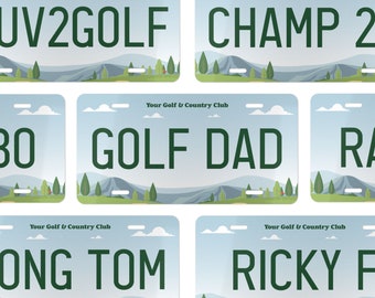 Golf Cart Vanity License Plate, Personalized License Plate for Golfer, Custom Funny Gift for Golfer, Gift for Golf Dad, Grandpa Golf