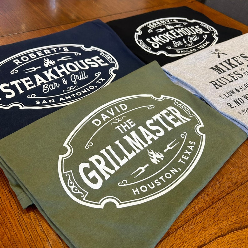 Personalized BBQ Tshirt Smokehouse Bar & Grill, Custom Meat Smoker Tshirt, Gift for Meat Smoker, Funny Grilling Accessory, Grilling Tshirt image 8