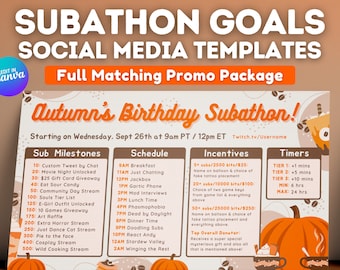 Pumpkin Spice Subathon - Twitch Subathon Social Media Package | Twitch Event Social | Stream Subathon | Coffee Theme, Warm Comfy Cafe Latte