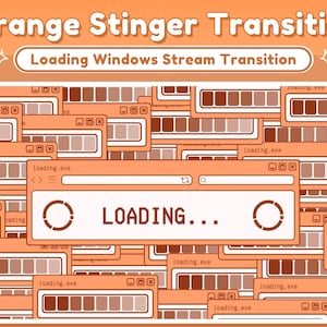 Twitch Stinger Transition Orange Retro Lofi Windows Aesthetic, Computer UI Twitch Transition Orange Peach Orange Stinger Transition image 1