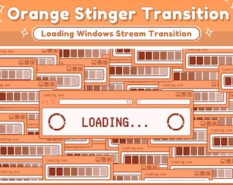 Twitch Stinger Transition - Orange Retro Lofi Windows Aesthetic, Computer UI - Twitch Transition Orange - Peach Orange Stinger Transition