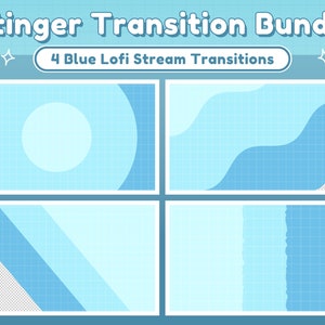 Twitch Stinger Transitions - Blue Retro Lofi Pattern, Cute Blue Aesthetic - Twitch Transition Blue - Cute Kawaii Blue Stinger Transition