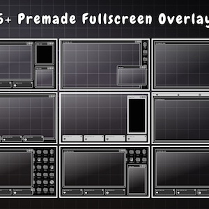 Twitch Overlay Stream Paket - Dark Retro Lofi Schwarz & Weiß Ästhetik - Animiertes Twitch Overlay Lofi Twitch Overlay für Windows-Warnungen Bild 2