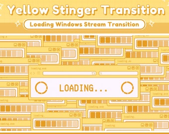 Twitch Stinger Transition Yellow Retro Lofi Windows Aesthetic, Computer UI - Twitch Transition Yellow - Honey Yellow OBS Stinger Transition