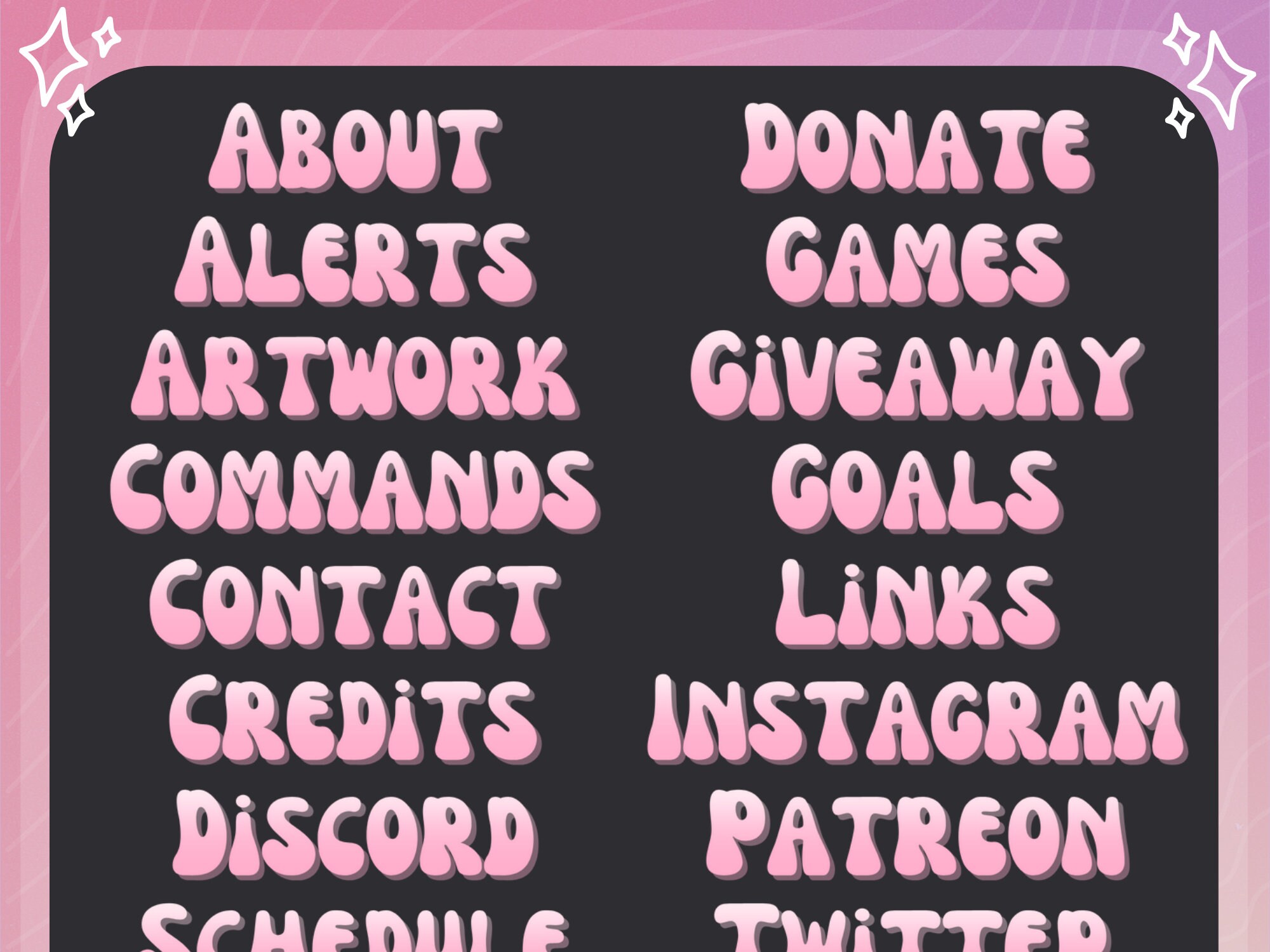 35 Pink Cute Twitch Panels Simple, Minimal and Cute Pink Panels Twitch