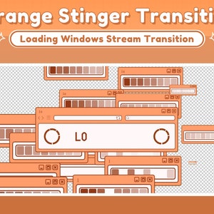 Twitch Stinger Transition Orange Retro Lofi Windows Aesthetic, Computer UI Twitch Transition Orange Peach Orange Stinger Transition image 3