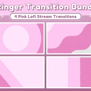 Twitch Stinger Transitions - Pink Retro Lofi Pattern, Cute Pink Aesthetic - Twitch Transition Pink - Cute Pastel Pink Stinger Transition