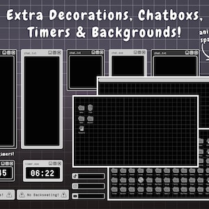 Twitch Overlay Stream Paket - Dark Retro Lofi Schwarz & Weiß Ästhetik - Animiertes Twitch Overlay Lofi Twitch Overlay für Windows-Warnungen Bild 6