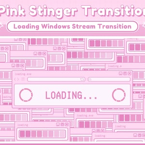Twitch Stinger Transition Pink Retro Lofi Windows Aesthetic, Computer UI - Twitch Transition Pink - Pastel Pink OBS Stinger Transition