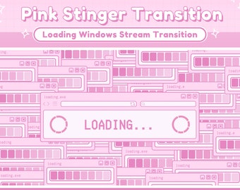 Twitch Stinger Transition Pink Retro Lofi Windows Aesthetic, Computer UI - Twitch Transition Pink - Pastel Pink OBS Stinger Transition