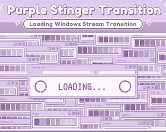 Twitch Stinger Transition Purple Retro Lofi Windows Aesthetic, Computer UI - Twitch Transition Purple - Purple OBS Stinger Transition