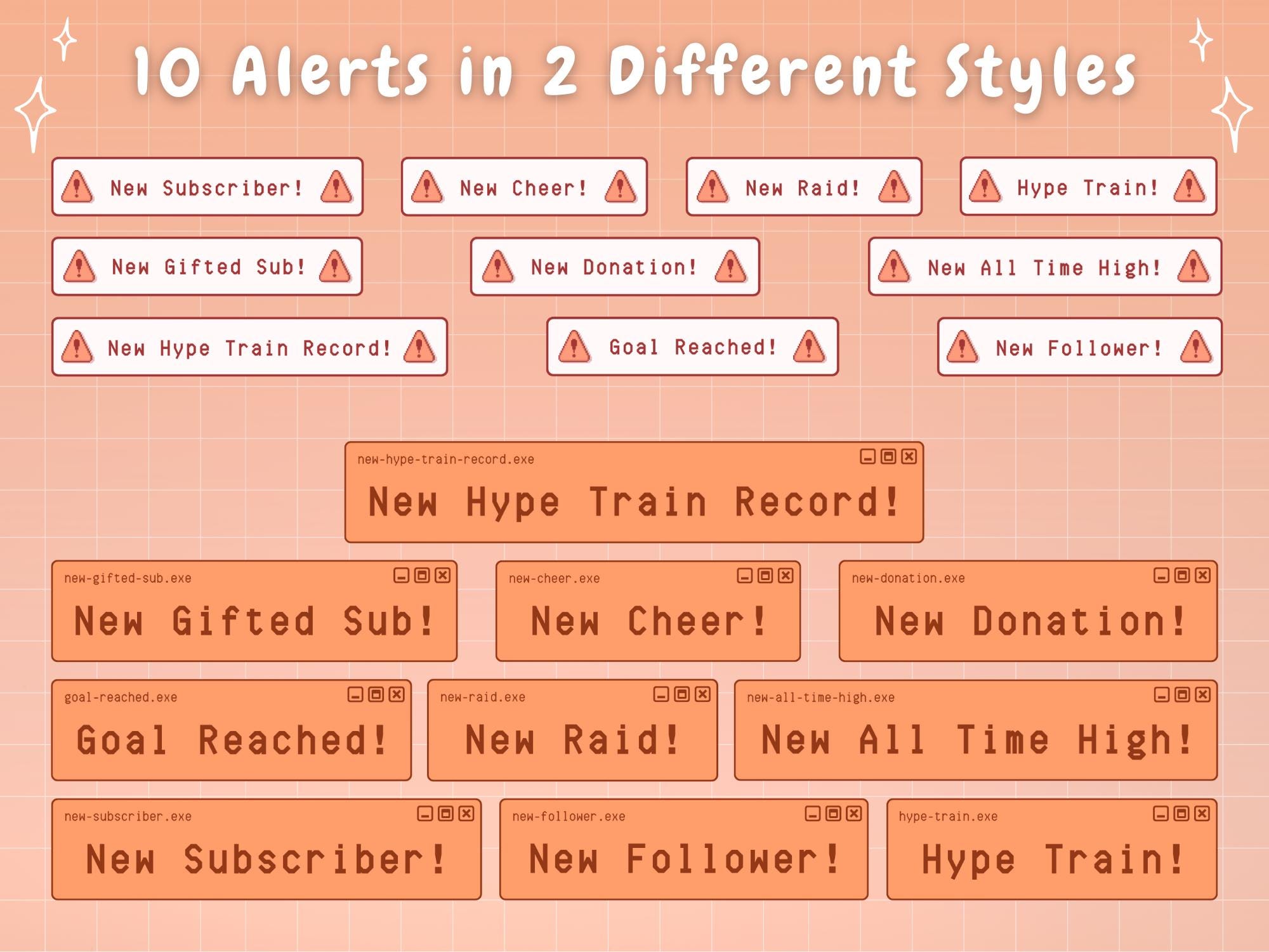 Computer Orange Alert Animated Stream Alerts - Orange Retro Lofi Windows Aesthetic - Twitch ...