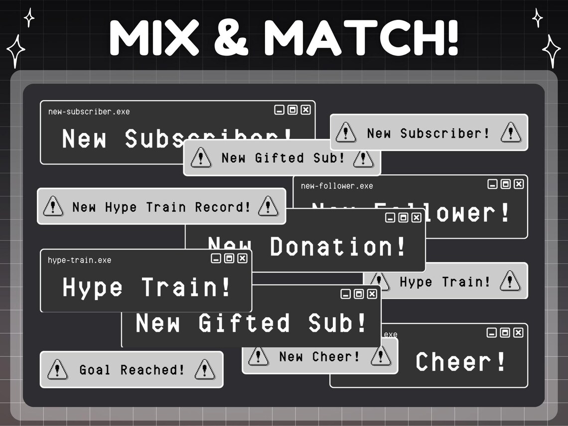 Animated Stream Alerts - Dark Retro Lofi Windows Aesthetic - Twitch ...