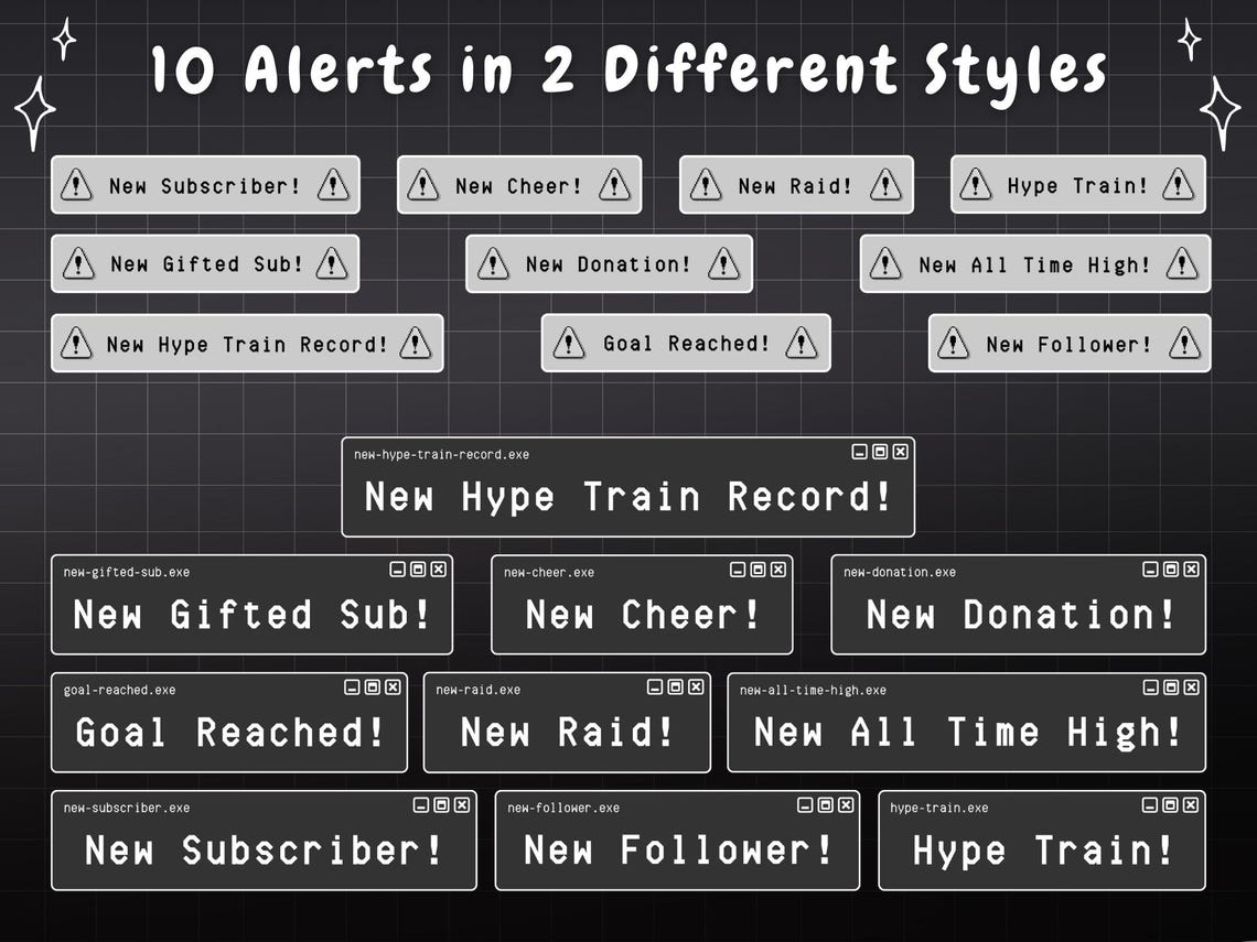 Animated Stream Alerts - Dark Retro Lofi Windows Aesthetic - Twitch ...