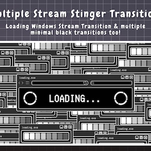Twitch Overlay Stream Paket - Dark Retro Lofi Schwarz & Weiß Ästhetik - Animiertes Twitch Overlay Lofi Twitch Overlay für Windows-Warnungen Bild 8