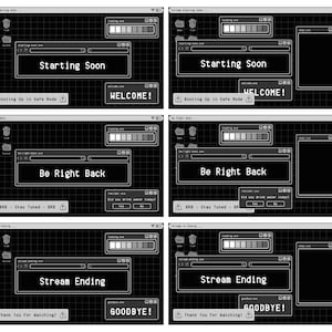Twitch Overlay Stream Paket - Dark Retro Lofi Schwarz & Weiß Ästhetik - Animiertes Twitch Overlay Lofi Twitch Overlay für Windows-Warnungen Bild 9