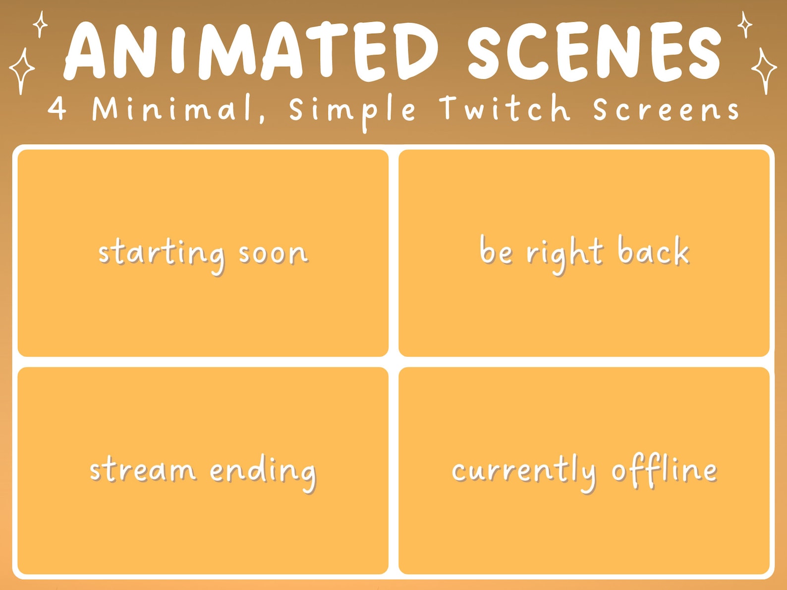Yellow Streaming Service Animated Twitch Screens Yellow - Twitch Streamer | Simple Overlay ...