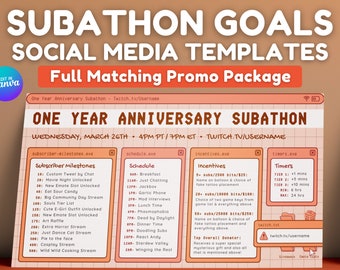 Orange Retro Lofi Twitch Subathon Social Media Package | Twitch Stream Subathon | Cute Orange Aesthetic, Cozy Lofi Windows, Kawaii Computer