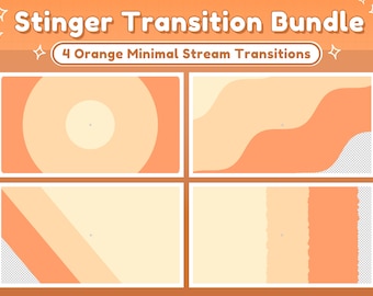 Twitch Stinger Transition - ORANGE AESTHETIC - Twitch Transition Orange - Minimalistic Twitch Stinger Transition Orange - Cute Peach Orange