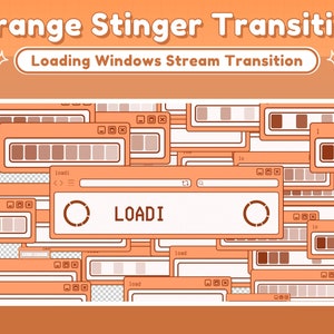 Twitch Stinger Transition Orange Retro Lofi Windows Aesthetic, Computer UI Twitch Transition Orange Peach Orange Stinger Transition image 4