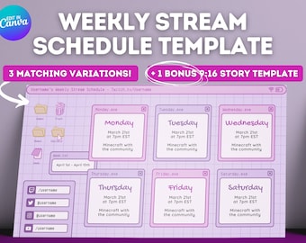 Plantilla de programación de transmisiones de lofi púrpura: Ventanas retro, Canva editable (descarga digital)
