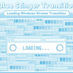 Twitch Stinger Transition Blue Retro Lofi Windows Aesthetic, Computer UI - Twitch Transition Blue - Soft Pastel Blue OBS Stinger Transition