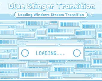 Twitch Stinger Transition Blue Retro Lofi Windows Aesthetic, Computer UI - Twitch Transition Blue - Soft Pastel Blue OBS Stinger Transition