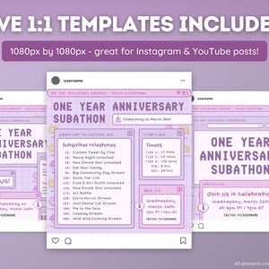 Purple Retro Lofi Twitch Subathon Social Media Package Twitch Stream ...
