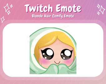 Cozy Blanket Twitch Emotes Blonde Hair Girl Streaming Emotes Cute Comfy Expressions for Streamers