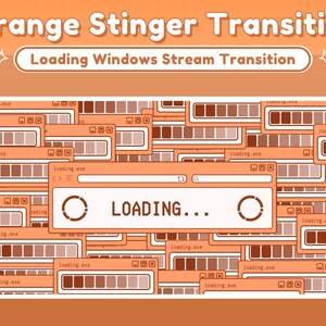 Twitch Stinger Transition Orange Retro Lofi Windows Aesthetic, Computer UI Twitch Transition Orange Peach Orange Stinger Transition image 5