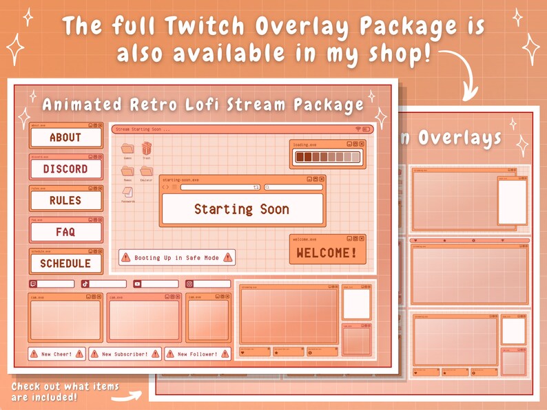 Twitch Stinger Transition Orange Retro Lofi Windows Aesthetic, Computer UI Twitch Transition Orange Peach Orange Stinger Transition image 7