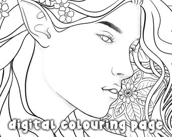 Meara - colouring page, colouring for adults, colouring book meditation, printable colouring page, digital colouring page, JPG, PDF,