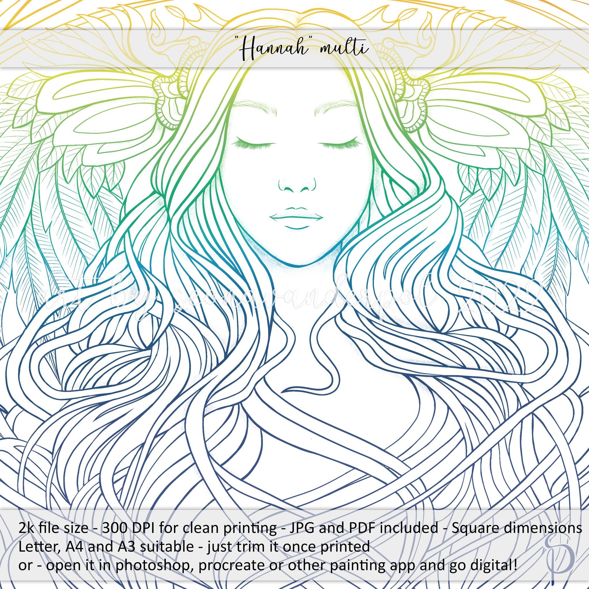 Hannah Colouring Page Colouring - Il Fullxfull.4391358692 8eri 